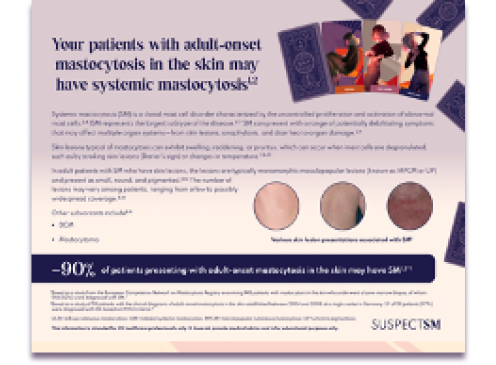 Indolent systemic mastocytosis (ISM) diagnostic criteria and skin findings